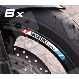Suzuki Team small wheel stickers decals rim stripes 8 pcs. Laminated GSX-R GSX
