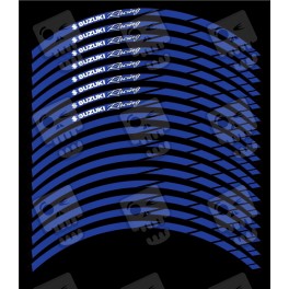SUZUKI Racing Japan flag wheel decals rim stripes 16 pcs