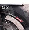 YAMAHA YZF-R1 small Wheel decals rim stripes 8 pcs. Laminated