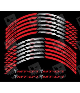 Yamaha MT-07 wheel stickers decals rim stripes Laminated MT07 Red (Compatible Product)