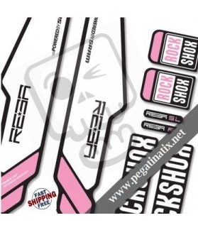 FORK ROCK SHOX REBA 2013 WHITE DECALS KIT STICKERS FORKS