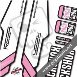 FORK ROCK SHOX REBA 2013 WHITE DECALS KIT STICKERS FORKS