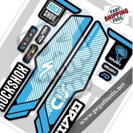DECALS ROCKSHOX SID BRAIN 2014 DECALS KIT BLACK FORKS