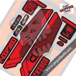 DECALS ROCKSHOX SID BRAIN 2014 STICKERS KIT BLACK FORKS