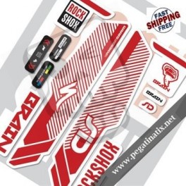 DECALS ROCKSHOX SID BRAIN 2014 STICKERS KIT WHITE FORKS