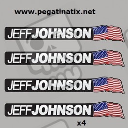 Stickers decals customizable FLAG WORLDWIDE AND YOUR NAME x 2