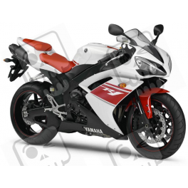 Yamaha YZF-R1 2008 - WHITE/RED VERSION STICKER SET