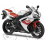 Adhesivo kit YAMAHA YZF-R1 AÑO 2008 BLANCO/ROJO (Producto compatible)