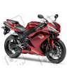 Yamaha YZF-R1 2008 - WINE-RED VERSION STICKER SET
