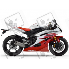 Yamaha YZF-R6 2006 - WHITE/RED VERSION DECALS SET