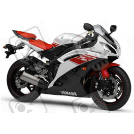 Yamaha YZF-R6 2008 - WHITE/RED VERSION DECALS SET