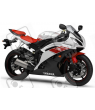 Yamaha YZF-R6 2008 - WHITE/RED VERSION DECALS SET
