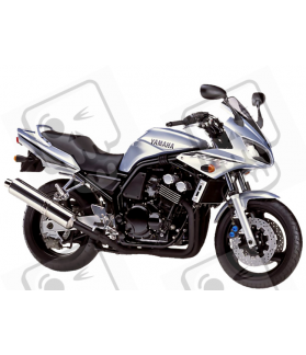 YAMAHA FZS600 FAZER 2002 - SILVER VERSION DECALS SET (Compatible Product)