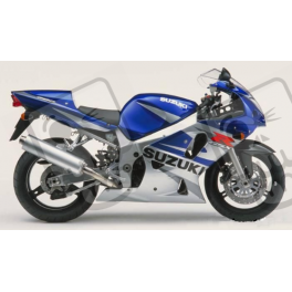 SUZUKI GSX-R 600 2002 BLUE/SILVER VERSION DECALS SET