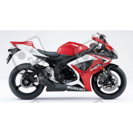 Suzuki GSX-R 600 2007 - RED/WHITE VERSION DECALS SET