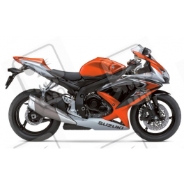 Suzuki GSX-R 600 2008 - ORANGE/SILVER VERSION DECALS SET