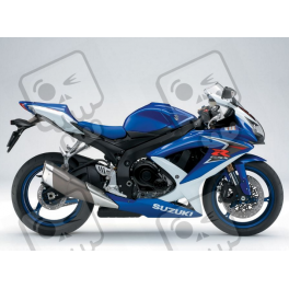 Suzuki GSX-R 600 2008 - WHITE/BLUE VERSION DECALS SET