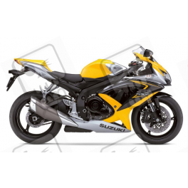 Suzuki GSX-R 600 2008 - YELLOW/SILVER VERSION DECALS SET