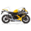 Adhesivo SUZUKI GSX-R 600 AÑO 2008 AMARILLO/PLATA (Producto compatible)