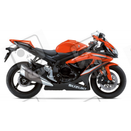 Suzuki GSX-R 600 2009 - ORANGE/BLACK VERSION DECALS SET