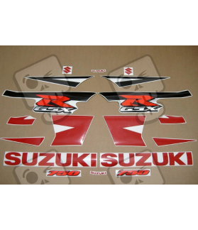 SUZUKI GSX-R 750 K4-K5 CUSTOM RED/BLACK DECALS SET