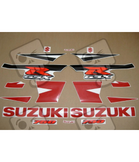 SUZUKI GSX-R 750 K4-K5 CUSTOM RED/BLACK DECALS SET (Compatible Product)